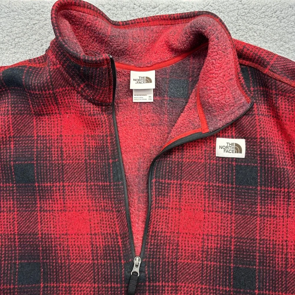 The North Face NF0A3YRB‎ Mens XXL Gordon Lyons Plaid Fleece 1/4 Zip Pullover